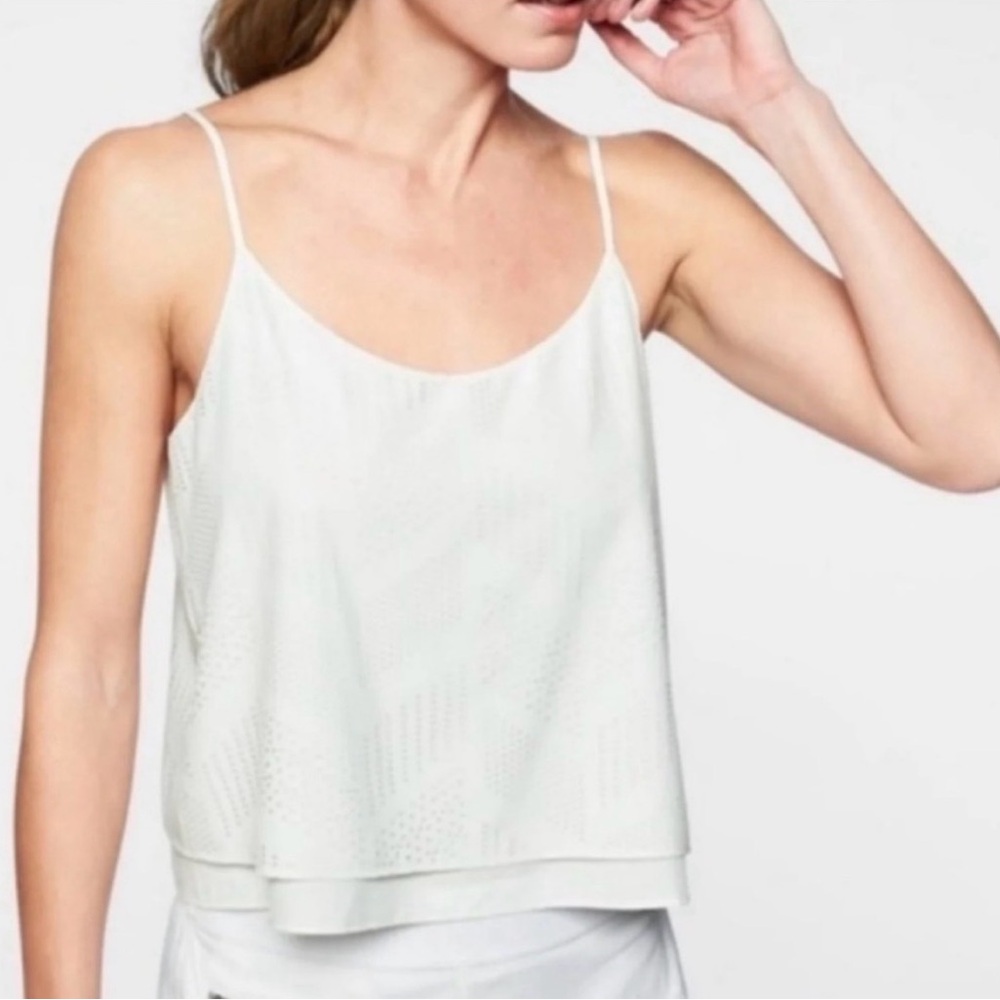 NWT- Athleta Perforated Cami- laser cut- XL - Sea Salt
